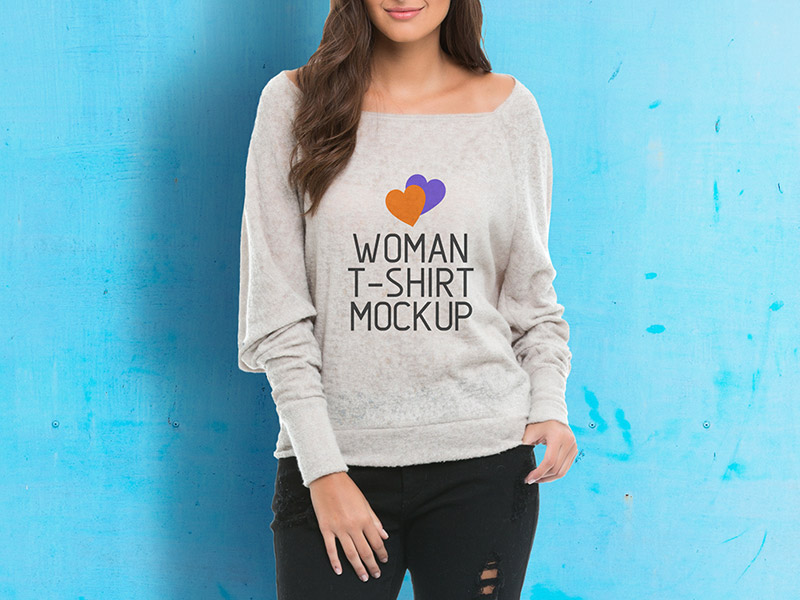 Free Woman T-Shirt Mockup (PSD)