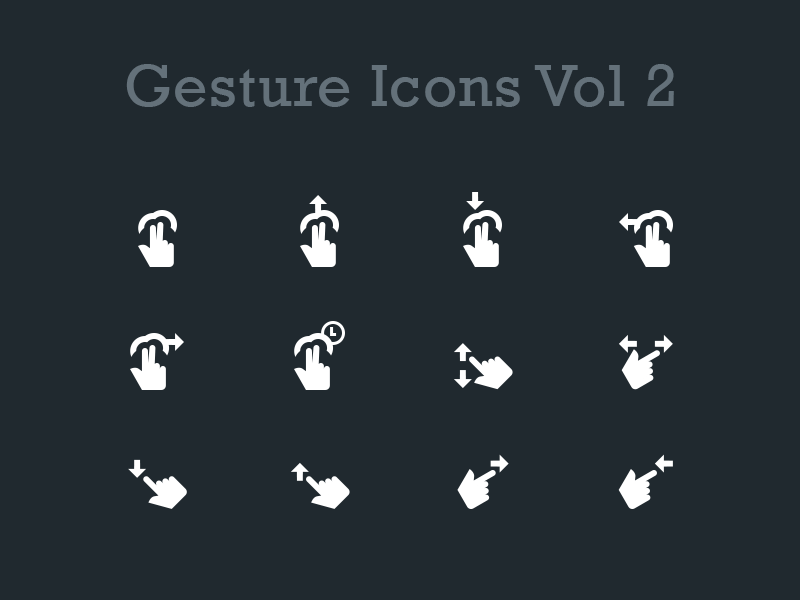 Gesture Icons PSD - Free Download