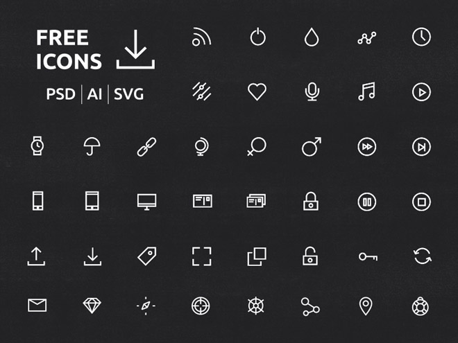 40 Free Crispy Icons in PSD, AI and SVG - Free Download