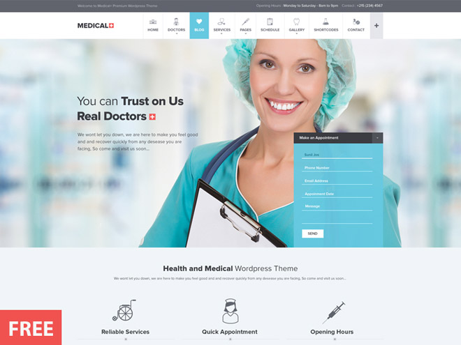 Free Medical PSD Web Template - Free Download