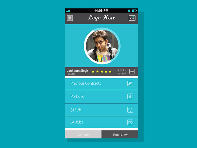 User Profile Screen For Mobile Apps Psd Free Download