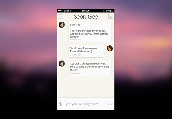 iPhone 6 Chat UI Design - Free Download