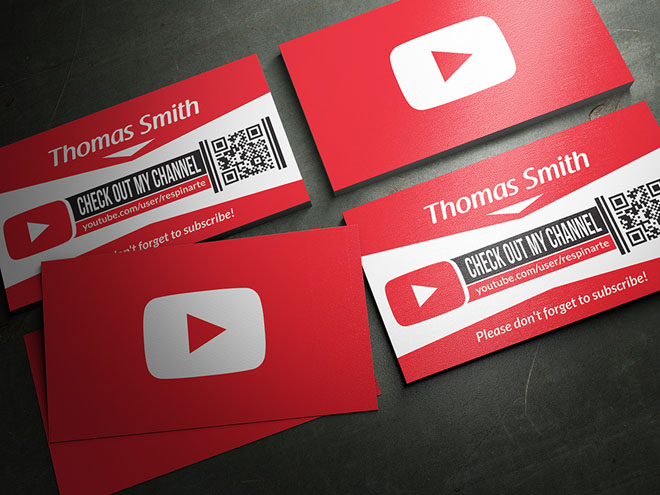 YouTube Business Cards PSD Template Free 2017 - IOSLIFT