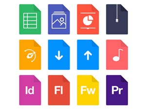 Flat File Types Icons PSD - Free Download