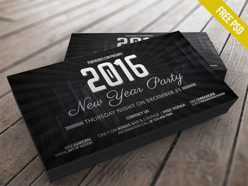 Free 2016 New Years Party Invitation Card Template - Free Download