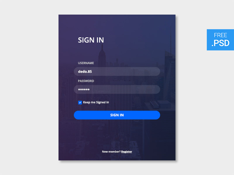 Clean Sign In Form UI PSD - Free Download