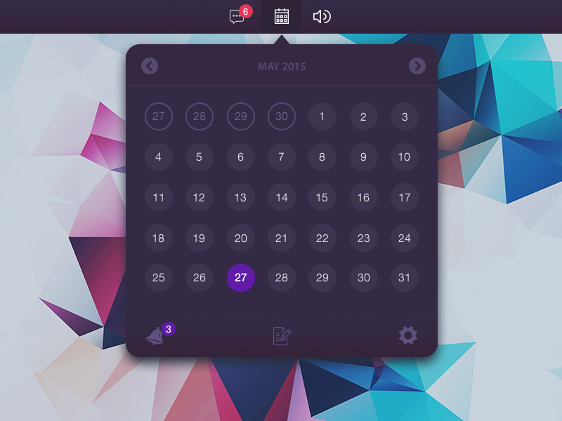 Material Calendar UI Design Free Download