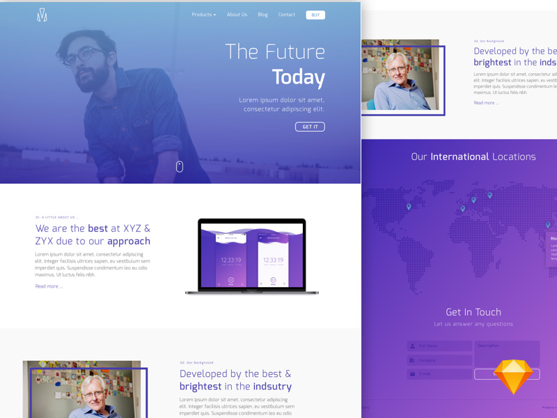 Simple Landing Page Sketch Template Free Download