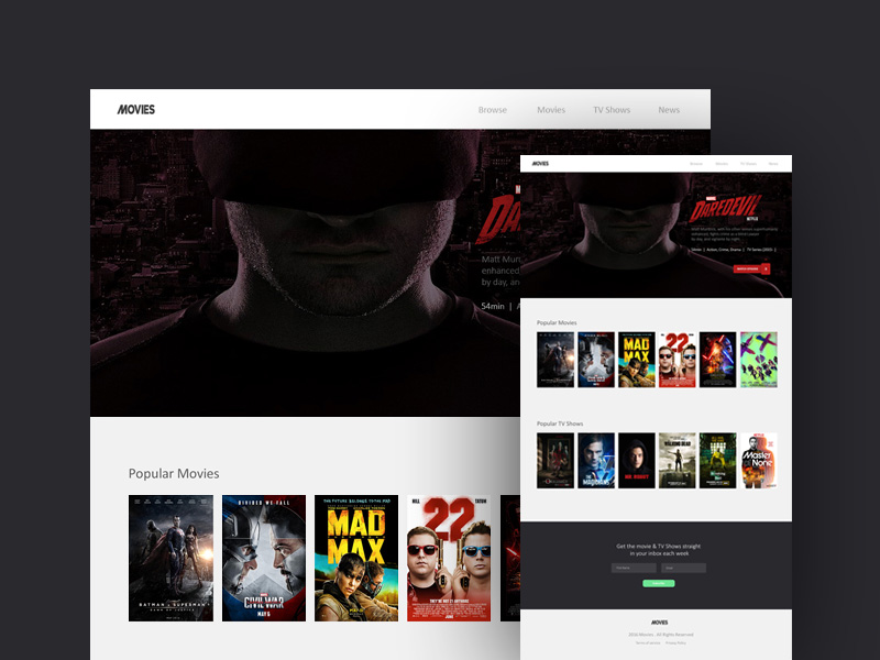 Movie Landing Page Website Template - Free Download