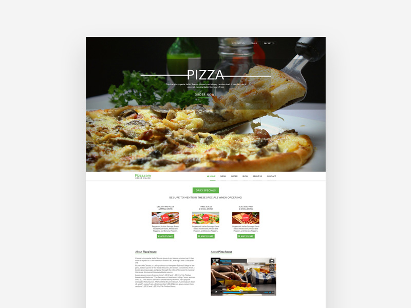 Pizza Restaurant Website Template Free Download