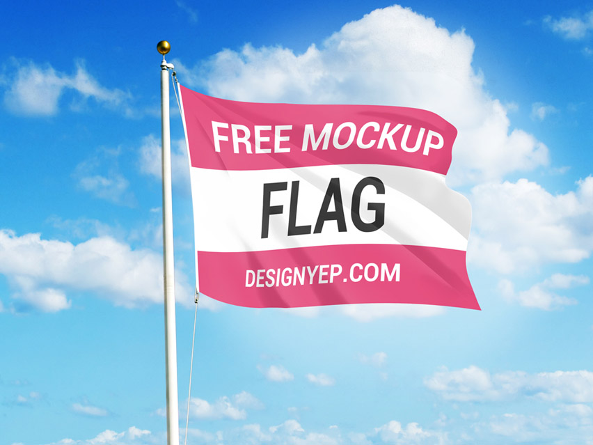 Download Flag Mockup PSD Template - Free Download