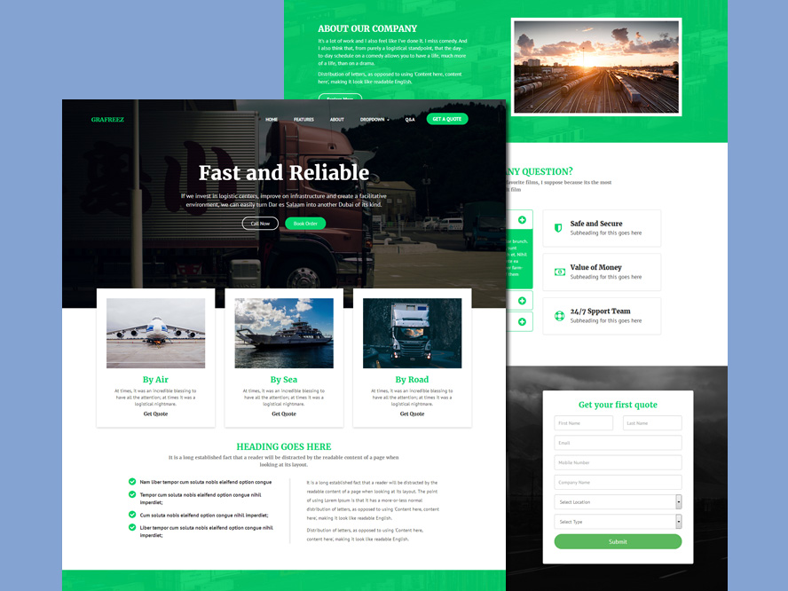 Free Logistic Website Template - Free Download