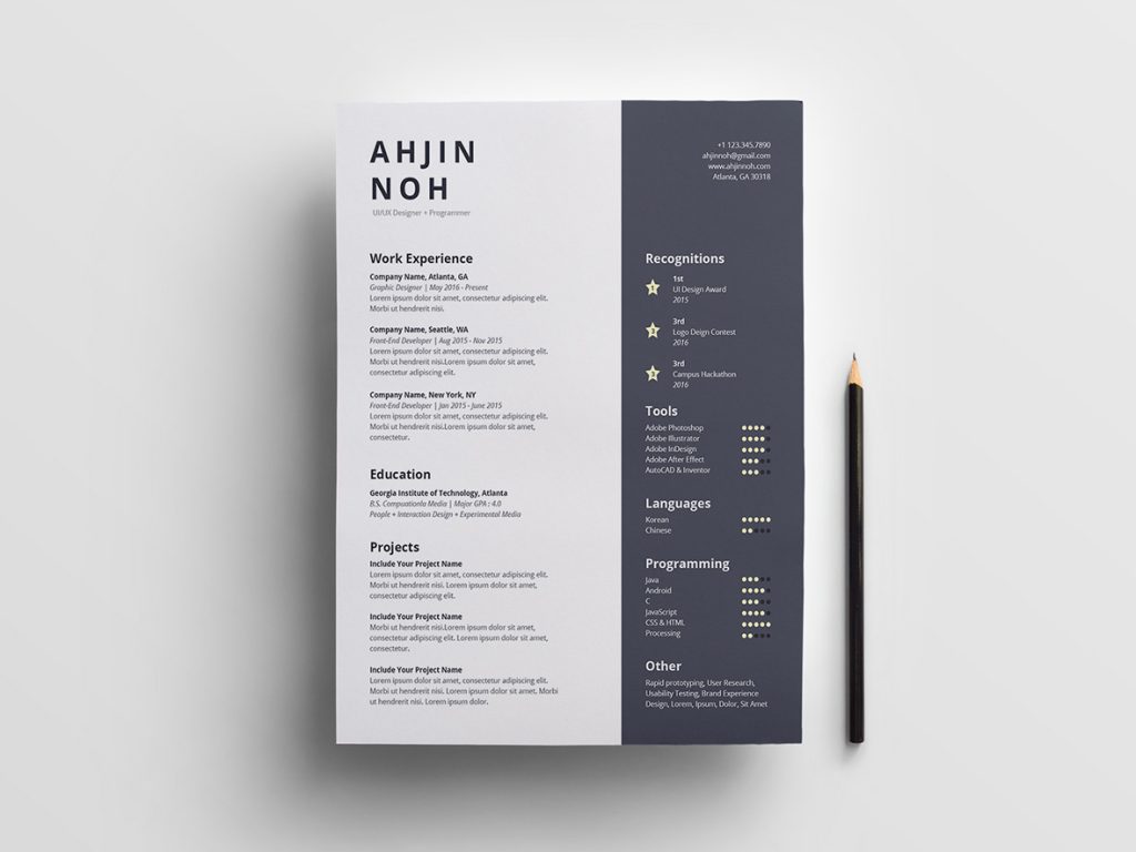 illustrator resume templates free download