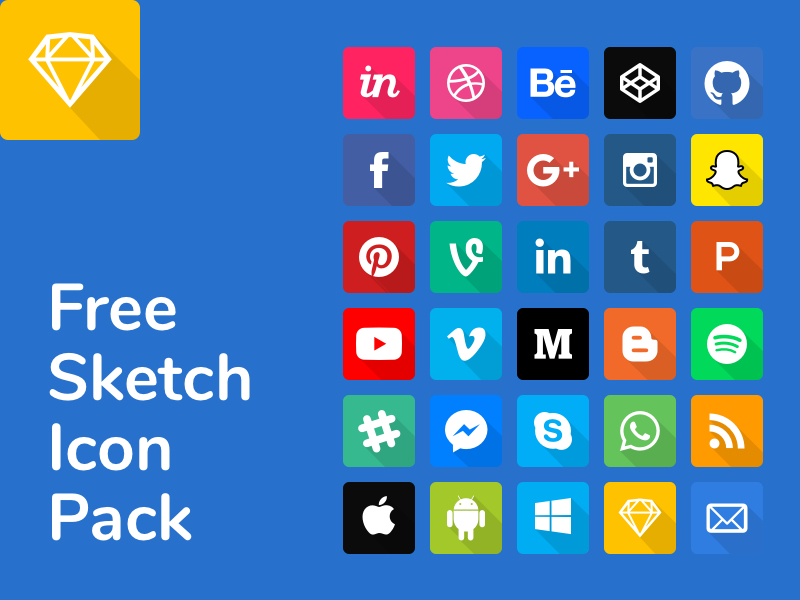 Vector Shape Social Media Icons - Free Download