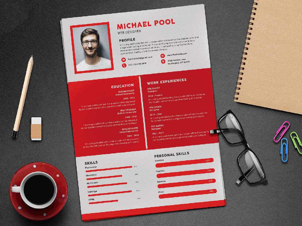 Free Premium Resume Template With Stylish Design Free Download