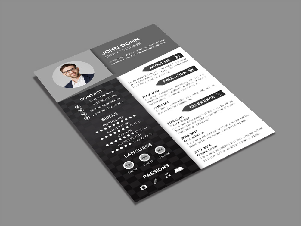 Free Black and White Resume Template Free Download