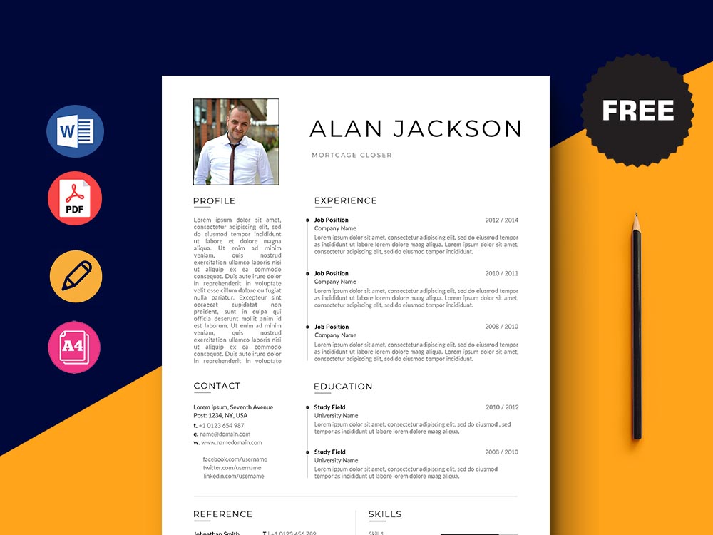 Free Mortgage Closer CV/Resume Template Free Download