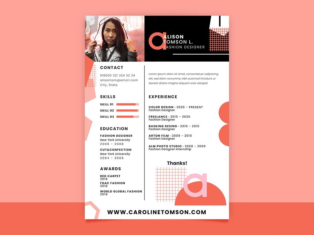 fashion resume templates free