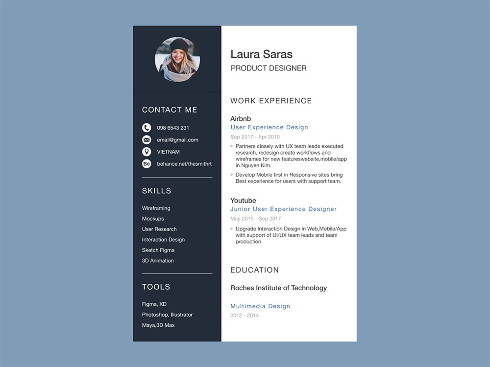 Free Figma Cv Resume Template Free Download 5335