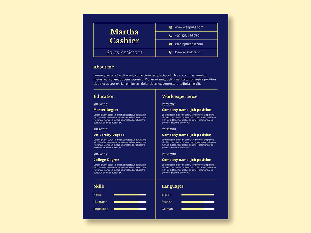 Resume Template For Sales Jobs